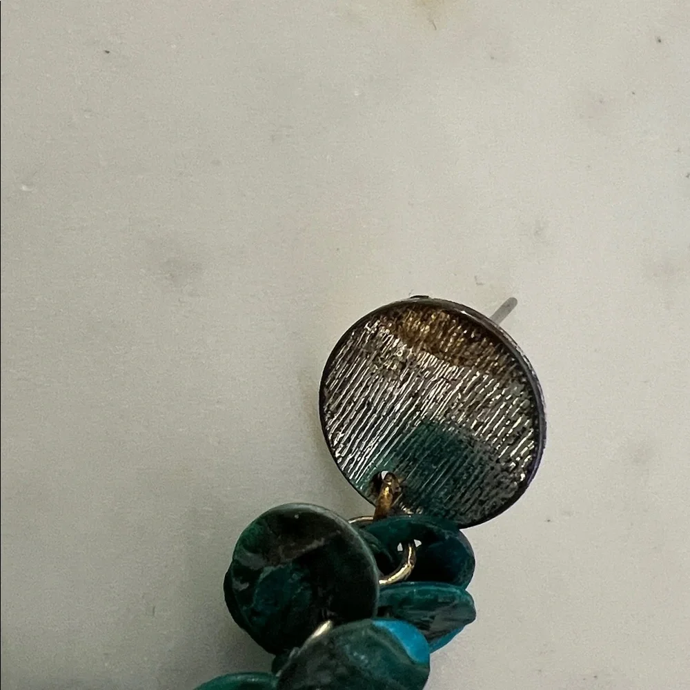 Teal Disc Drop Earrings - Women Jewelry